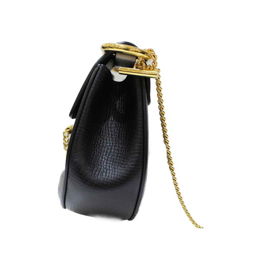 Chloe White Chain Drew Bag Black Pochette Leather